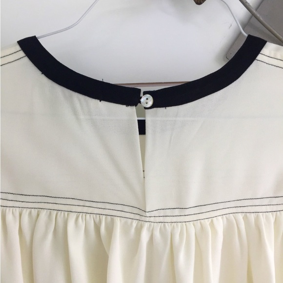 Anthro Eri + Ali Beaded Hem Babydoll Swing Blouse Top - Picture 10 of 13